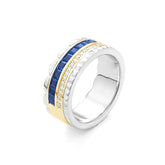 Facet Cnc Ring halbgefasster Memoirering in 18 Karat-750 Bicolor